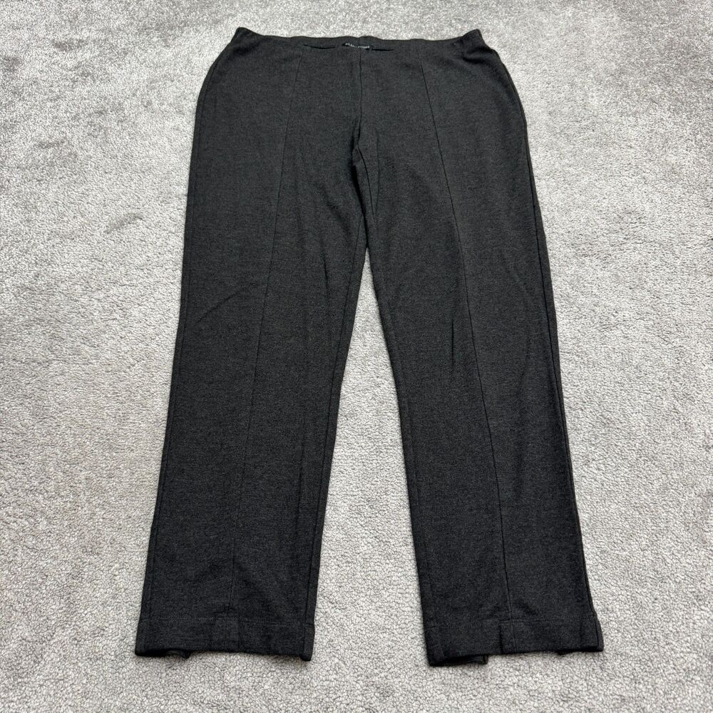 Eileen Fisher Pull On Pintuck Slim Pants Womens Small Petite SP Gray Stretch